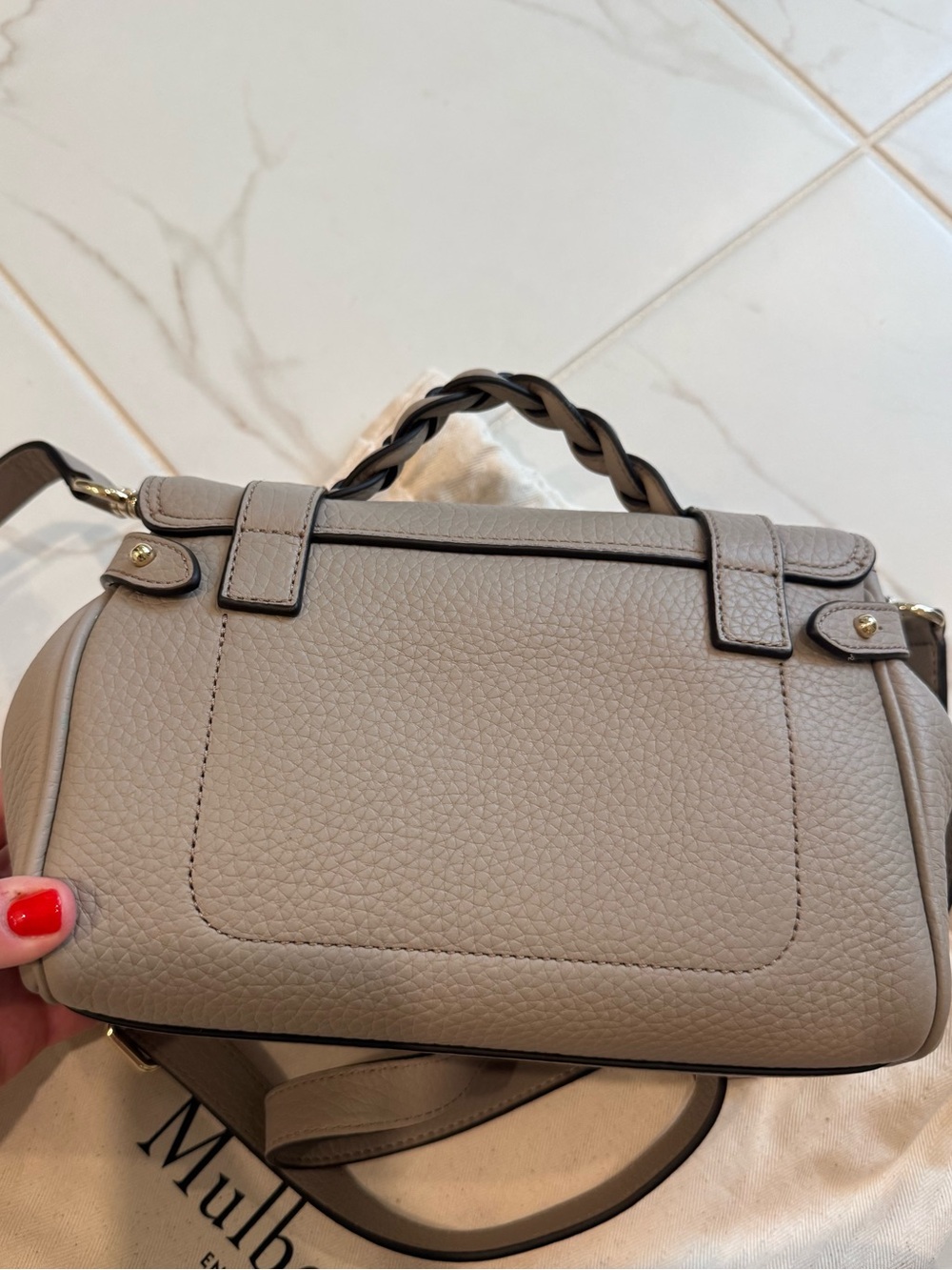 Mulberry Mini Alexa Leather Satchel in Cashmere Taupe NWOT - Picture 13 of 13